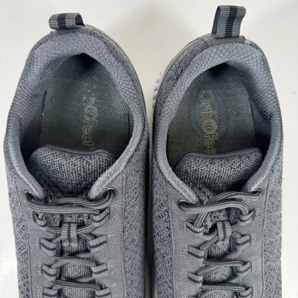 Orthofeet Lava Stretch Knit Men's US 11.5D Dark Grey Orthopedic Walking Sneakers